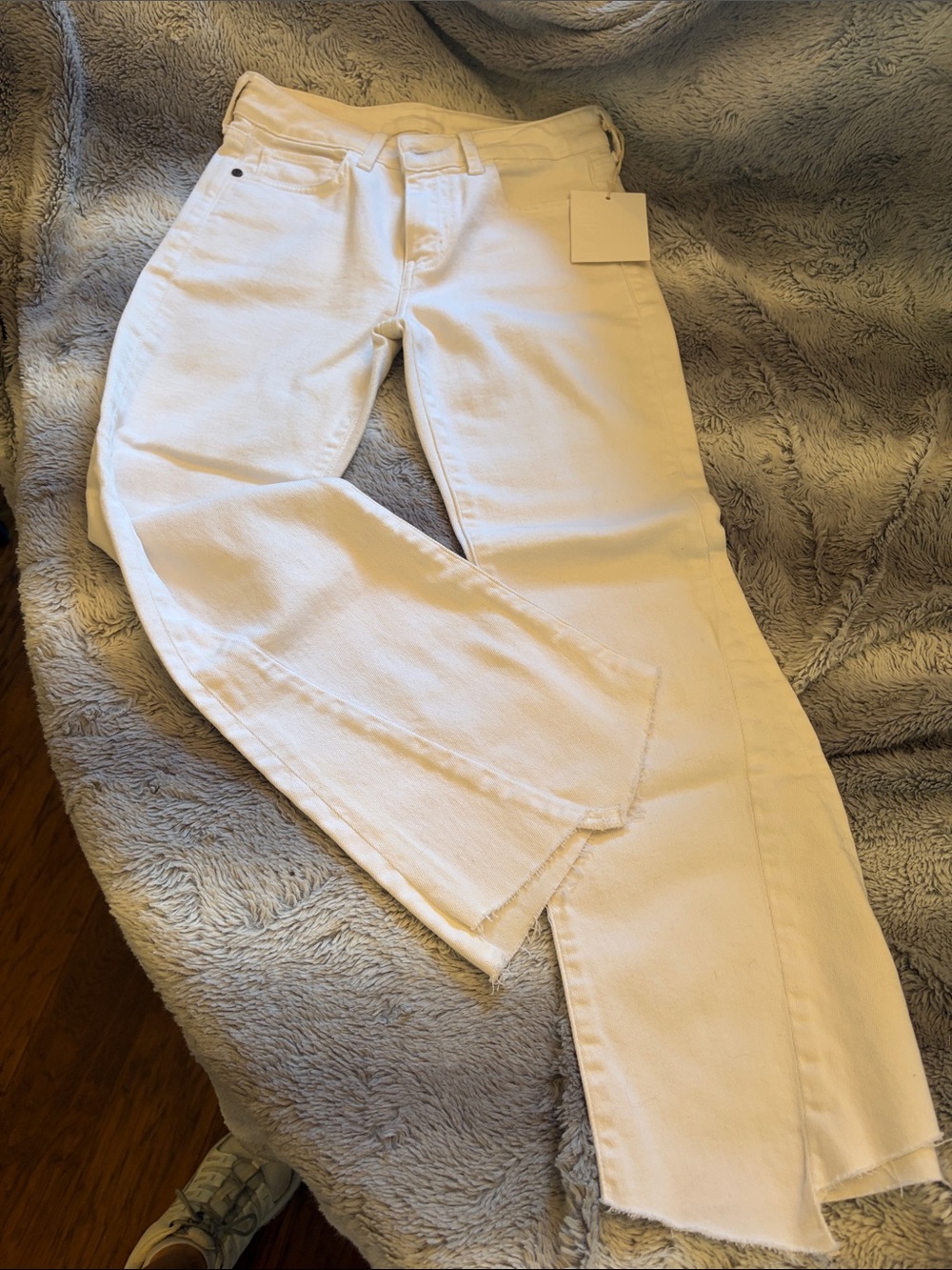 ETICA White High-Rise CROPPED kick flare Women’s Jeans